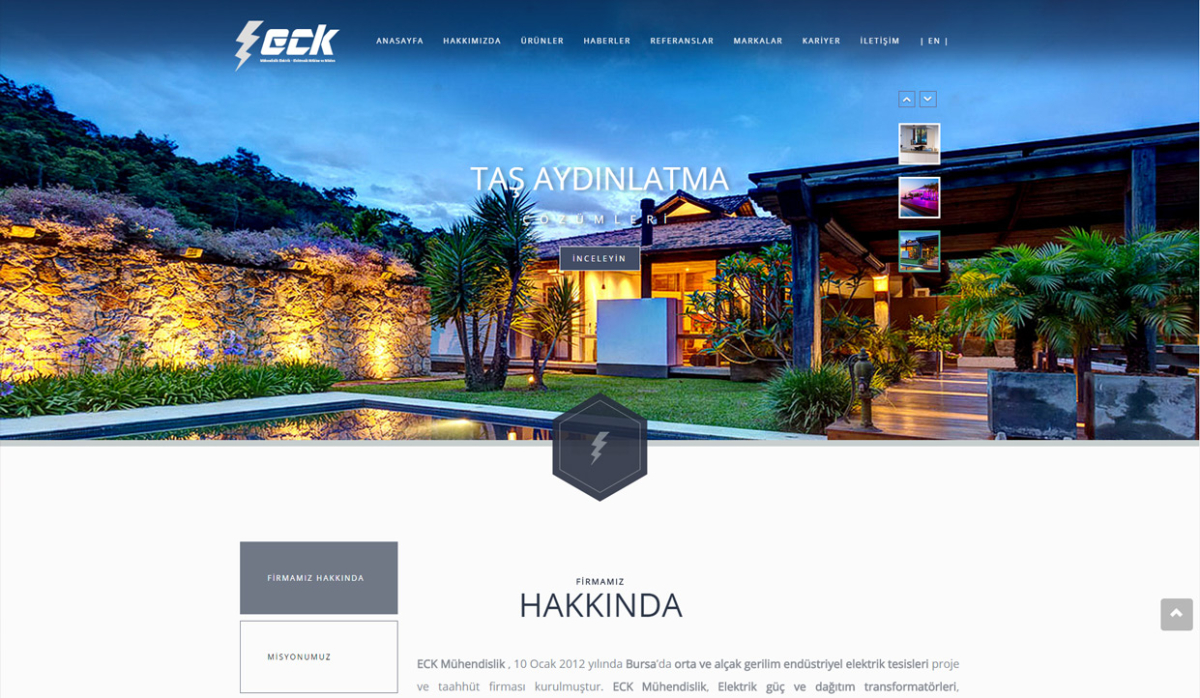ECK Mühendislik Website With Admin Panel - Web Design
