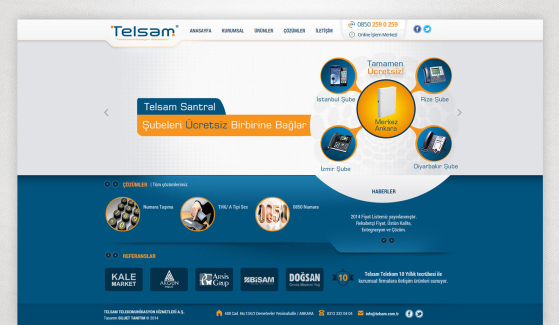 Telsam Telekomunikasyon Kontrol Panelli Web Sitesi - Web Tasarımı 