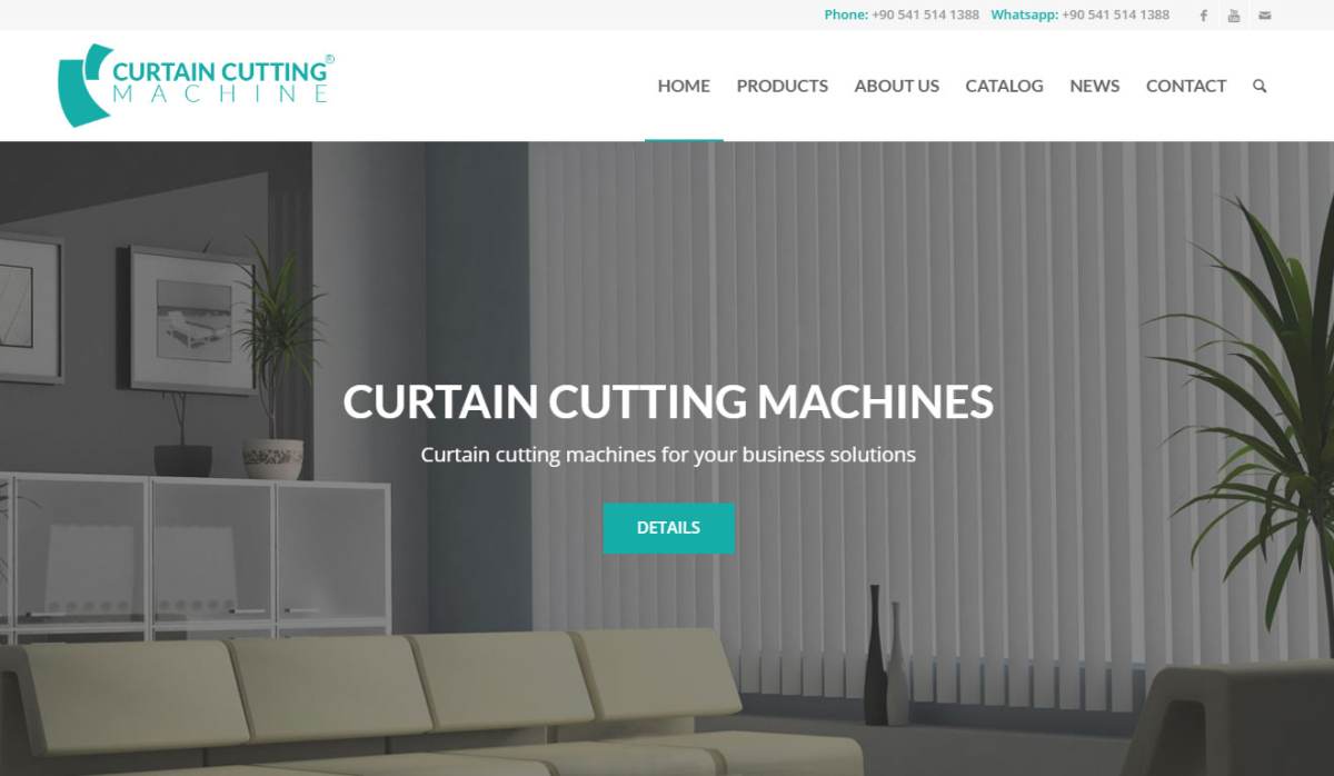 Curtain Cutting Machine Corporate Website - Web Design