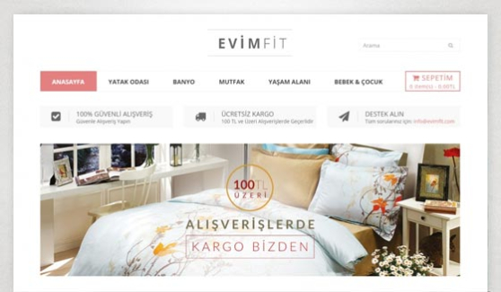 Evimfit Tekstil E-Store Website - Web Design 