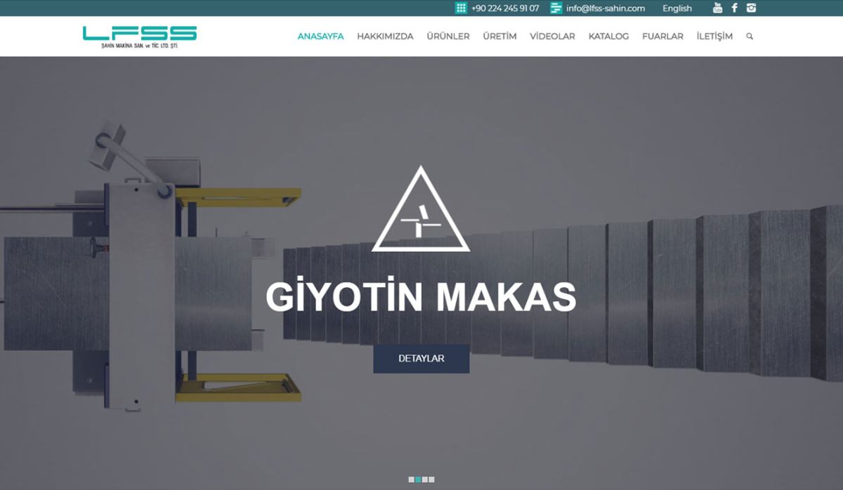 LFSS Şahin Makina Corporate Website - Web Design
